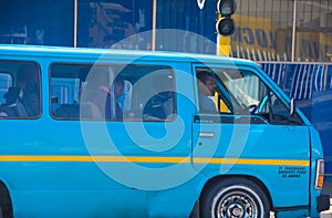 Blue african taxi