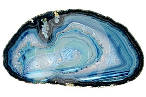 Blue agate crystal stone