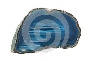 Blue agate isolated on white background