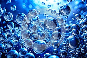 Blue air bubbles in water