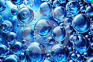 Blue air bubbles in water