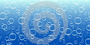 Blue air bubbles in water vector illustration