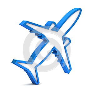 Blue airplane icon