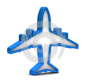 Blue airplane icon