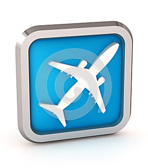 Blue airplane icon