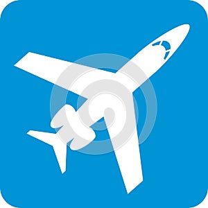 Blue Airplane Symbol