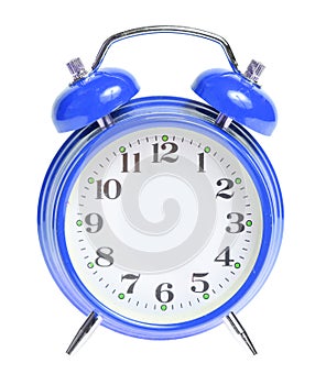 Blue alarm clock isolated