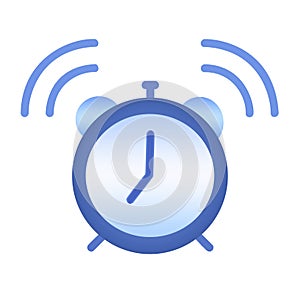 Blue alarm clock isolated over white background