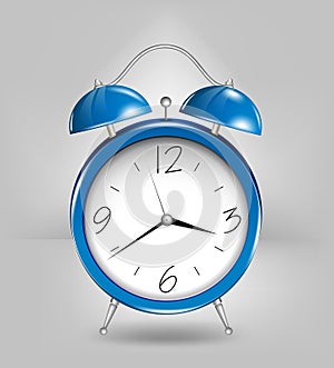 Blue alarm clock. Vector