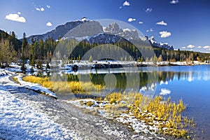 Blue Alberta Lake Snow Hiking Mountain Peak Banff Natinal Park Canada