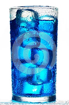 Blue alcoholic cocktail isolated on a white background