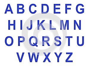 Blue Alphabet Font