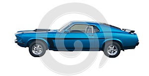 Blue American Muscle Car