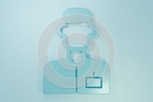 Blue Analyst engineer icon isolated on blue background. Minimalism concept. 3D render illustration