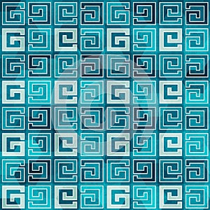 Blue ancient seamless pattern with grunge effect