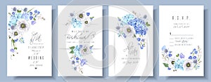 Blue anemone wedding set