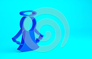 Blue Angel icon isolated on blue background. Minimalism concept. 3d illustration 3D render