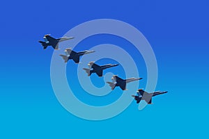 Blue Angels Flying in Unison