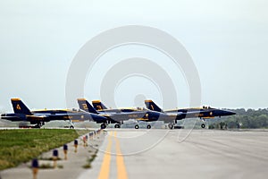 Blue angels jets on runway