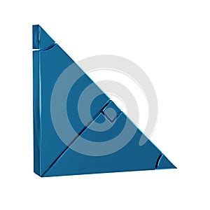 Blue Angle bisector of a triangle icon isolated on transparent background.