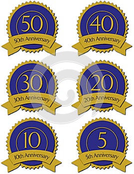 Blue anniversary seals