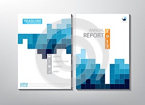 Blue annual report brochure flyer design template vector.