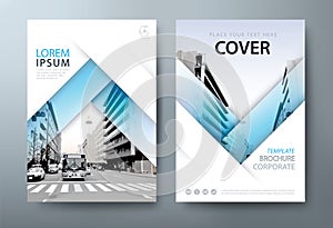 Blue Annual report brochure flyer, template, Leaflet, presentation book cover templates