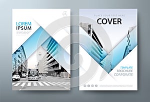 Blue Annual report brochure flyer, template, Leaflet, presentation book cover templates photo