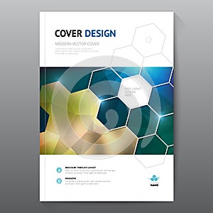 Blue annual report Leaflet Brochure Flyer template A4 size design, book cover layout design, Abstract blue presentation