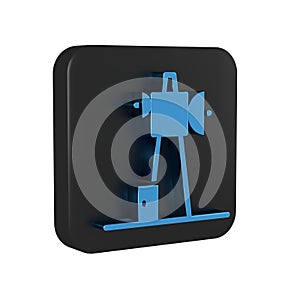 Blue Antenna icon isolated on transparent background. Radio antenna wireless. Technology and network signal radio