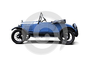 Blue antique convertible buggie style automobile