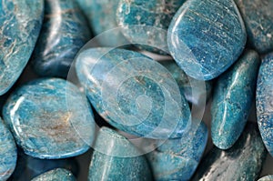 Blue Apatite Tumbled Stone Crystals photo