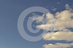 Blue April sky with light white clouds