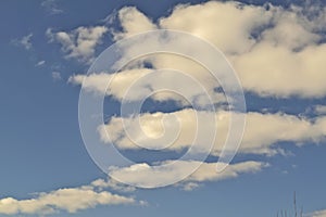 Blue April sky with light white clouds