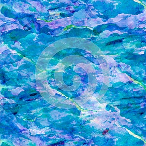 Blue Aqua Teal Turquoise Watercolor Paper Background