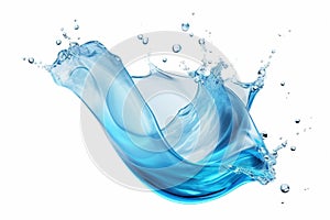 Blue aqueous liquid splash with ripples