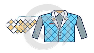 Blue Argyle Pattern Sweater Design, vector design Generative AI