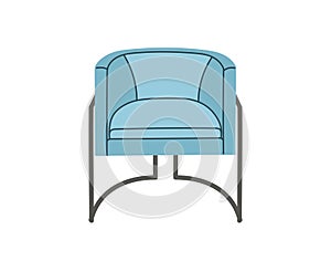 Blue armchair scandinavian isolated on white backgroundFor the interiors of rooms. Vector flat style photo