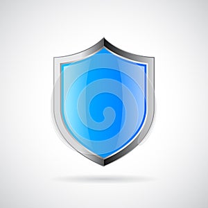 Blue shield vector icon