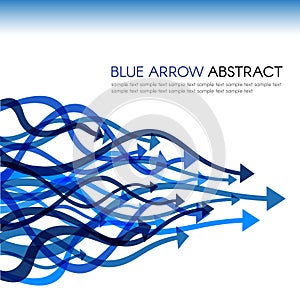 Blue arrow line curve sharp vector abstract background