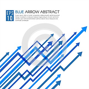 Blue arrow line up sharp vector abstract background