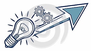 Blue Arrow Process Bulb Vector Icon, vector design Generative AI