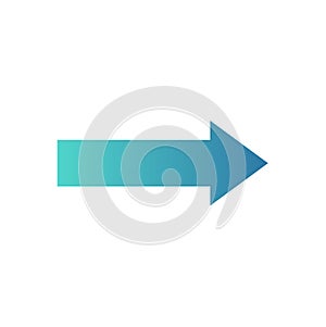 Blue arrow straight arrow icon or symbol or button