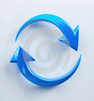 Blue Arrows Circle Representing Refresh Cycle, Rotation and Continuous Process