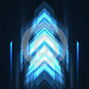Blue arrows high-speed movement futuristic abstract concept technology background