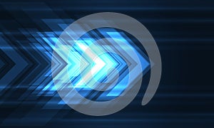 Blue arrows movement high-speed futuristic abstract technology concept background