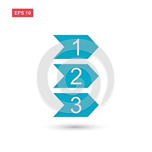 Blue arrows number vector isolated photo