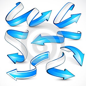 Blue arrows. Vector illustration