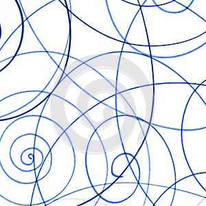 Blue Artistic Scribble Illustration. Tangled