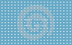 Blue ascii art retro computer christmas card photo